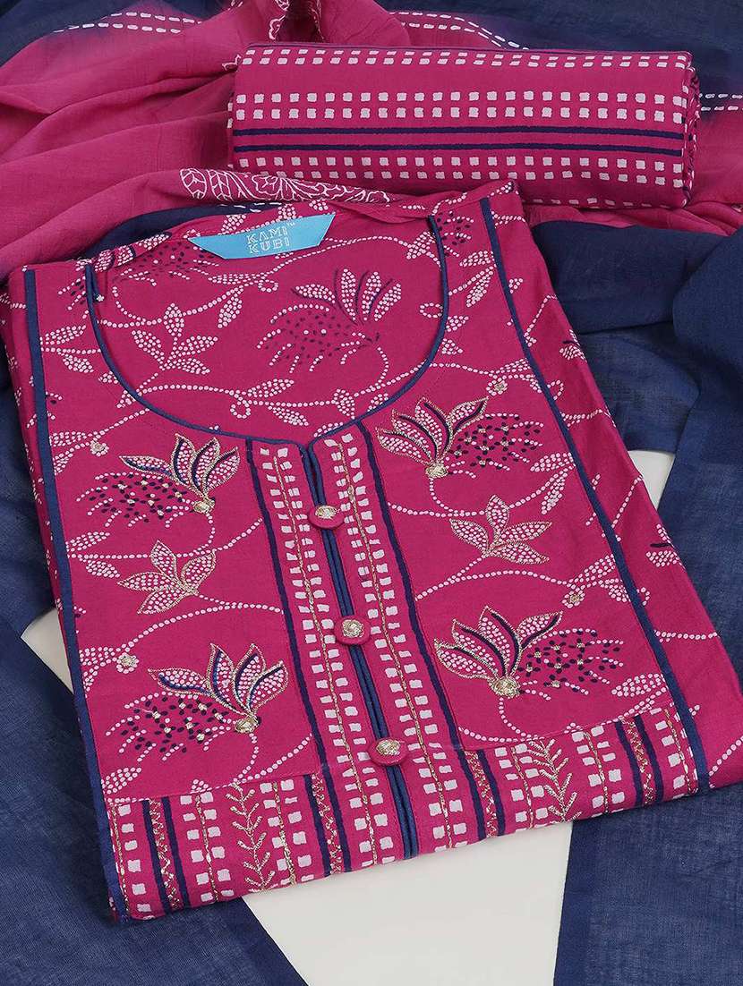 women printed unstitched suit set