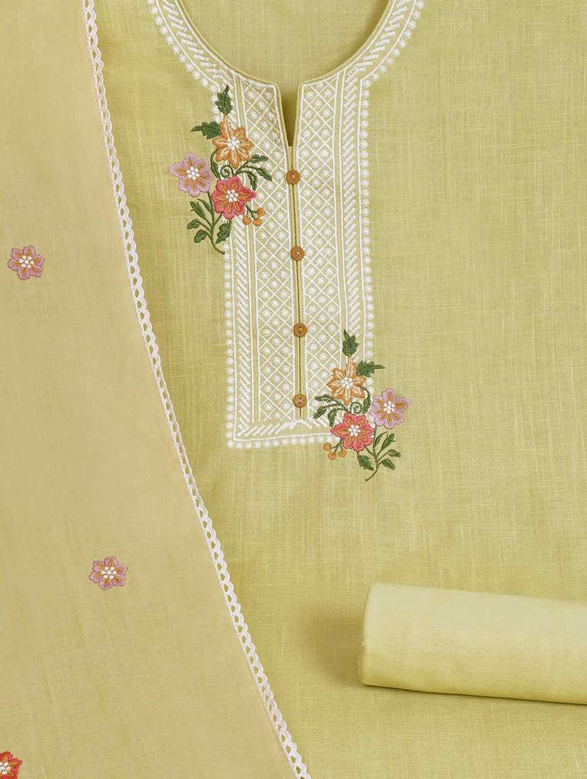 women solid with work unstitched suit set - 22142485 - Standard Image - 2