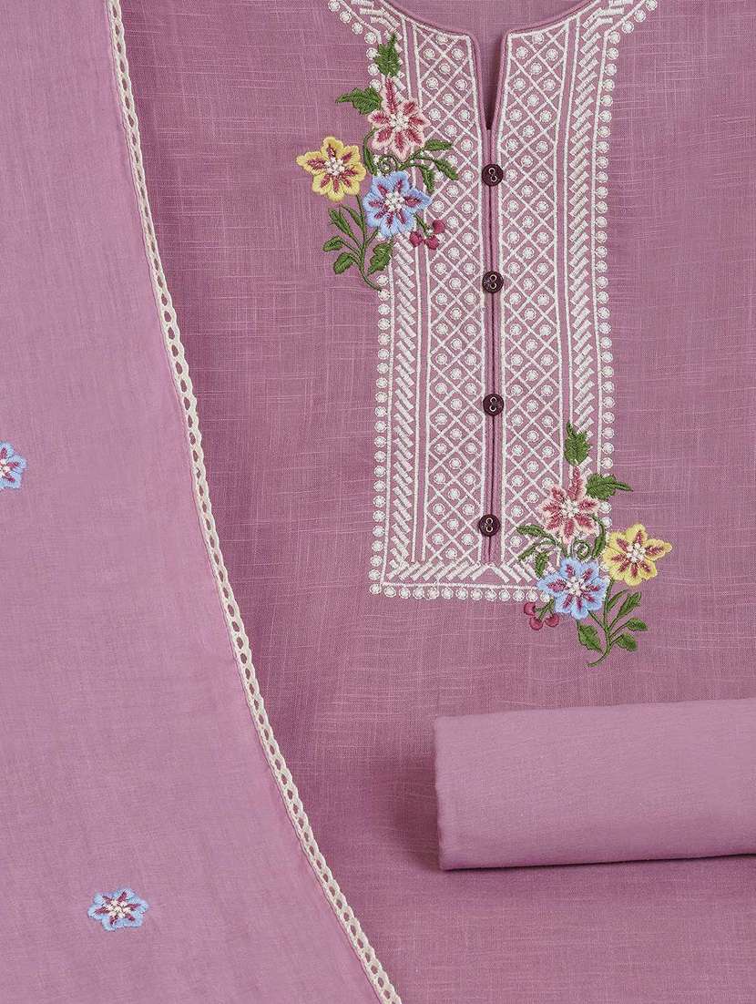 women solid with work unstitched suit set - 22142486 -  Standard Image - 2