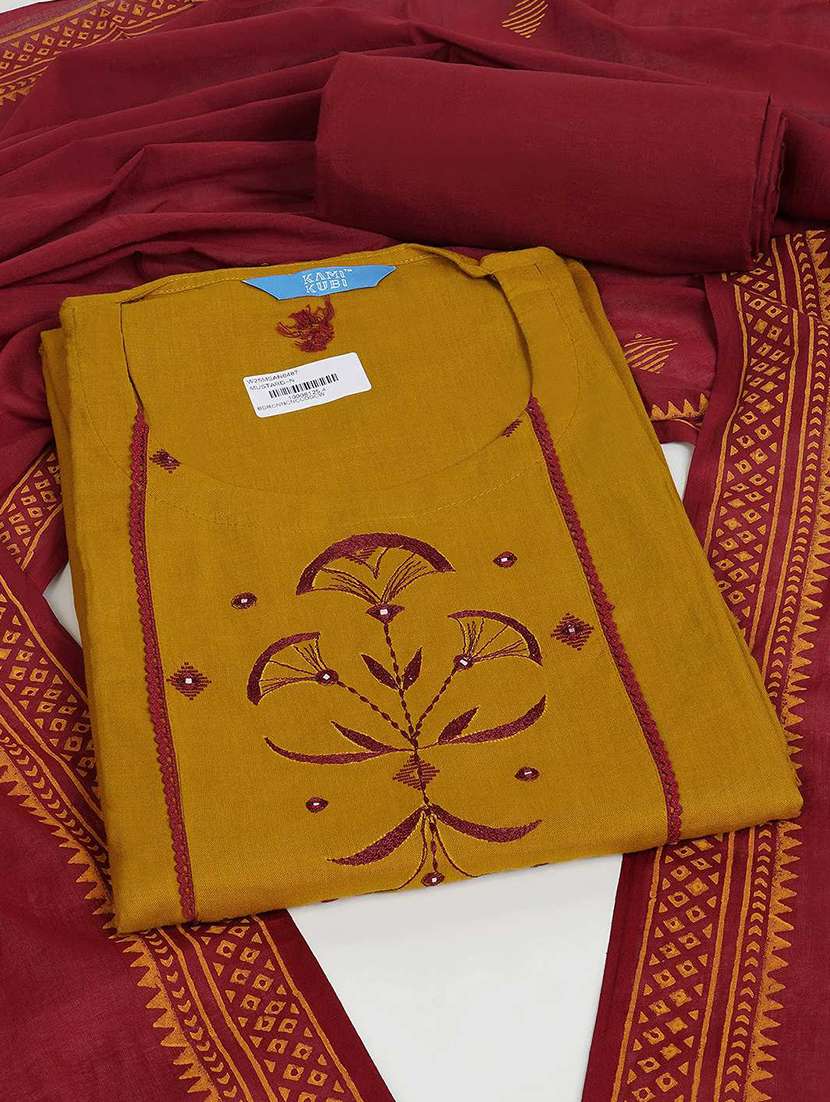 women self design embroidered unstitched suit set - 22142487 - Zoom Image - 0