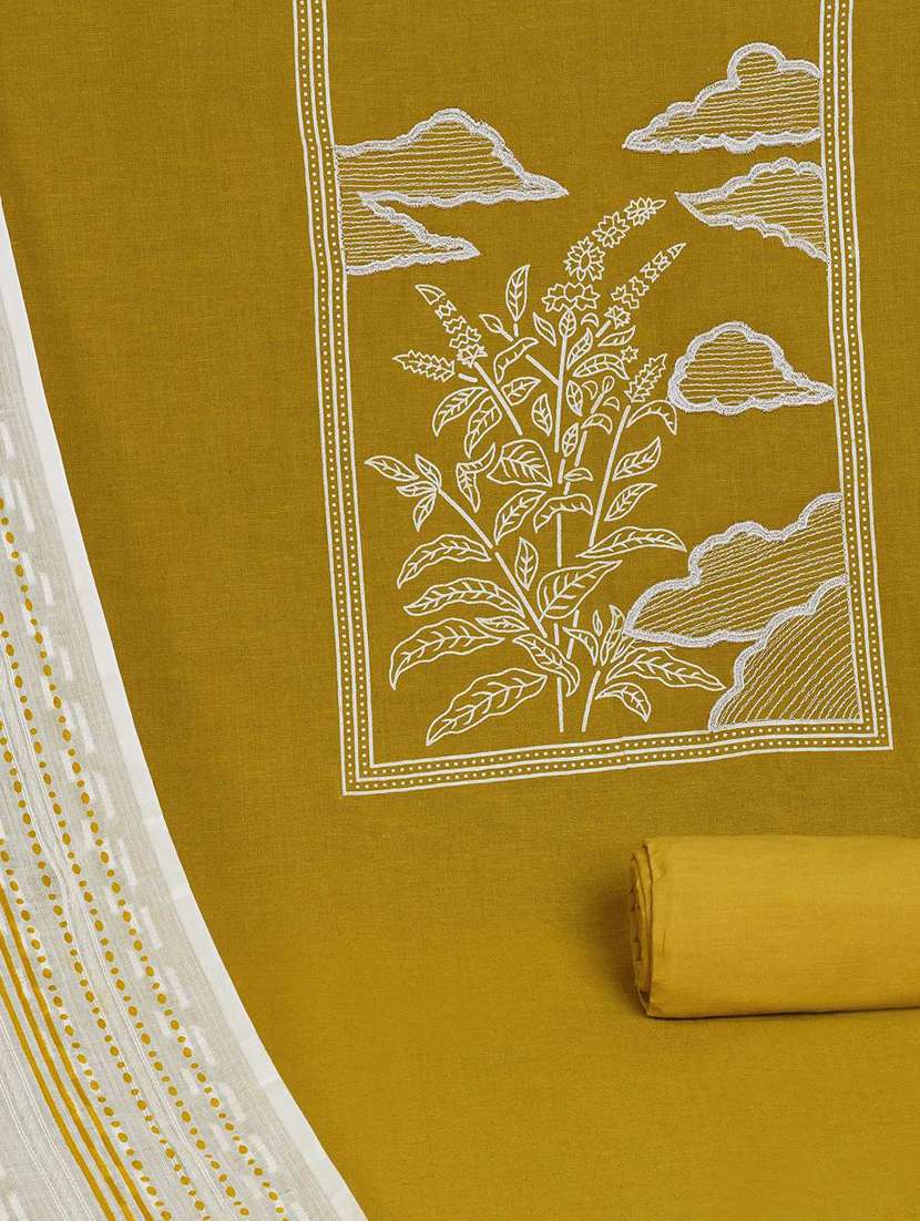 women solid with work embroidered unstitched suit set - 22142491 -  Standard Image - 2