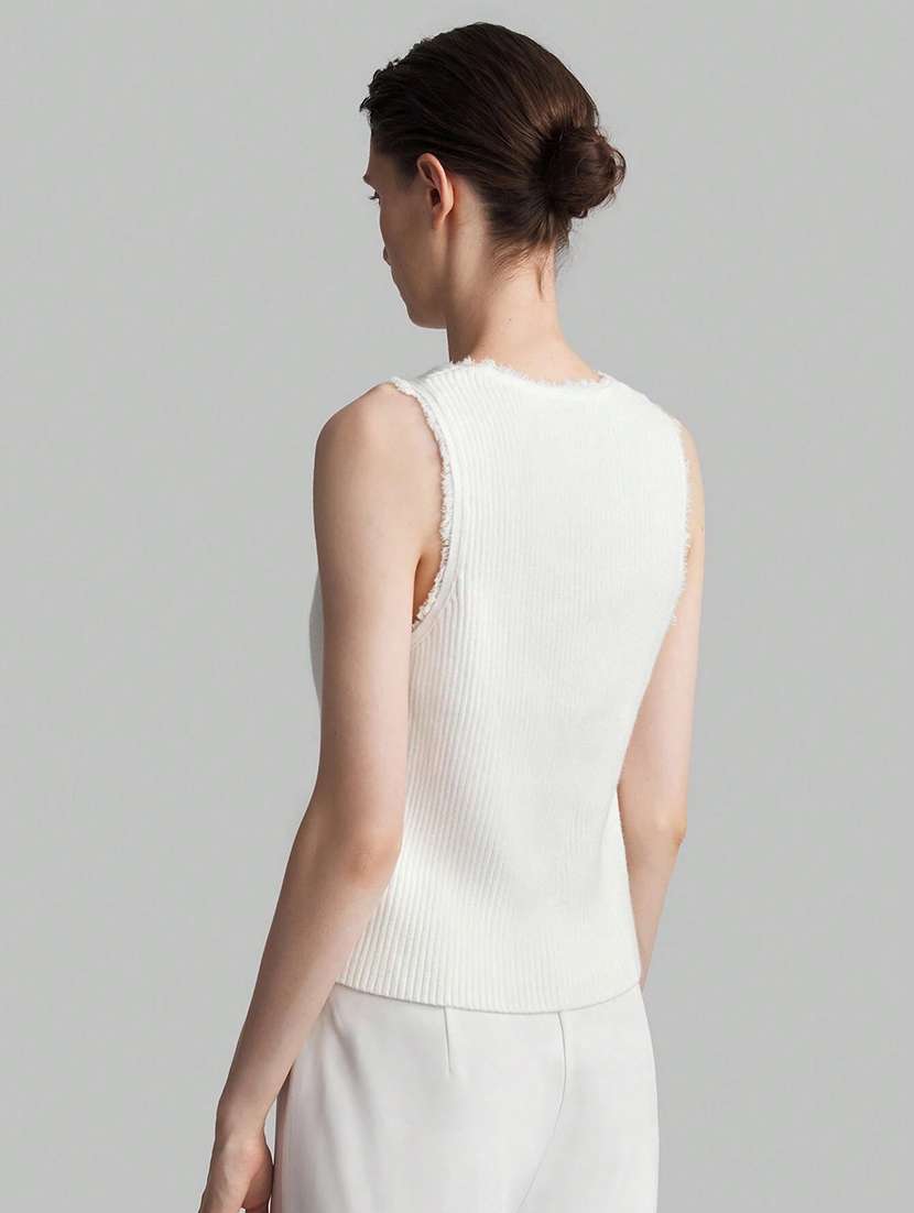 women white solid sleeveless regular top - 22142606 -  Standard Image - 2