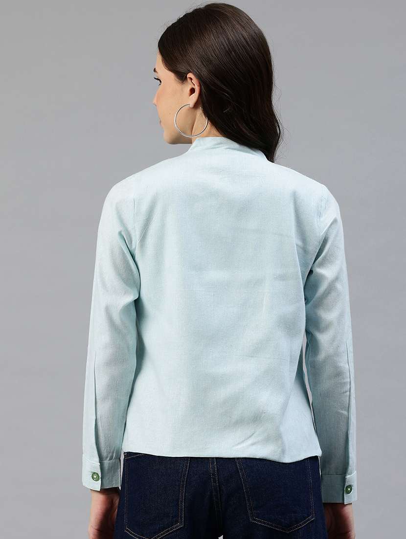 women solid long sleeve jacket - 22142669 - Standard Image - 2