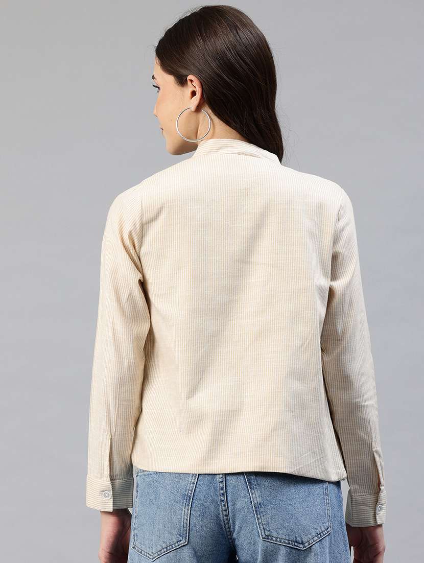 women striped long sleeve jacket - 22142672 -  Standard Image - 2