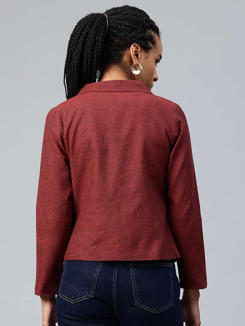 women solid long sleeve single breasted blazer - 22142691 -  Standard Image - 2