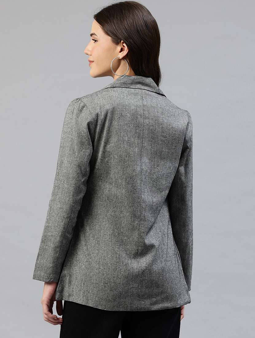 women solid long sleeve single breasted blazer - 22142694 -  Standard Image - 2