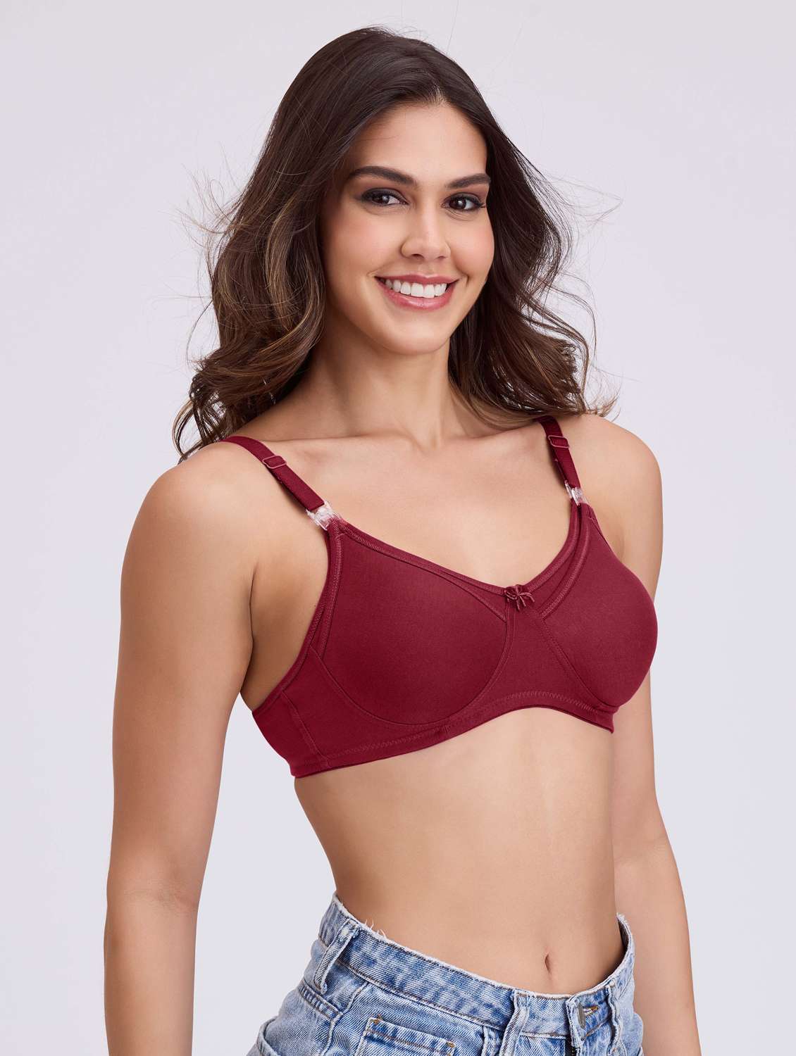 women solid lightly padded t-shirt bra - 22142704 -  Standard Image - 2