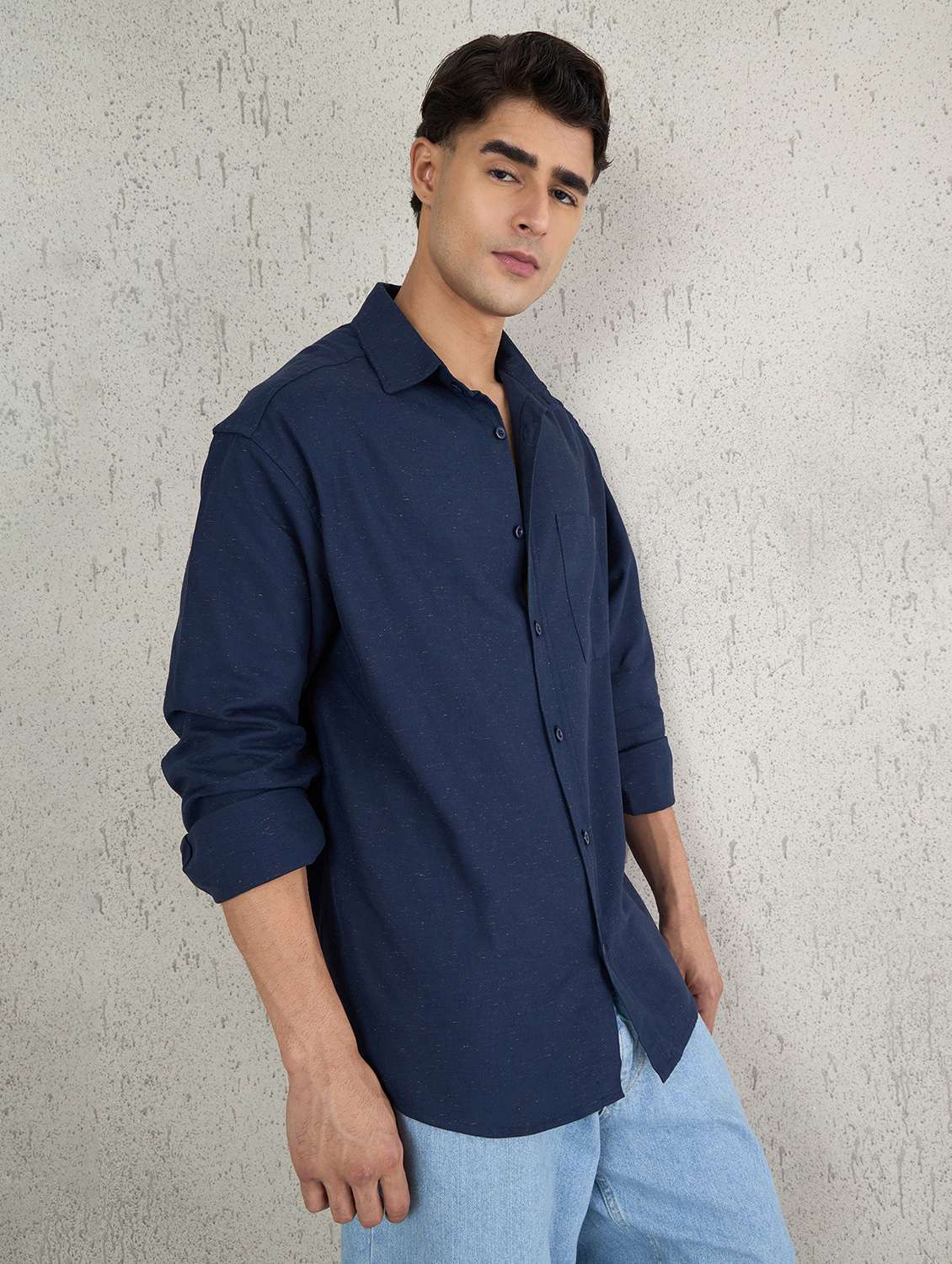 men self design long sleeve oversized casual shirt - 22142717 -  Standard Image - 2