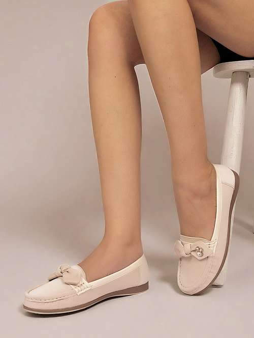 women beige slip on loafer - 22142746 -  Standard Image - 0