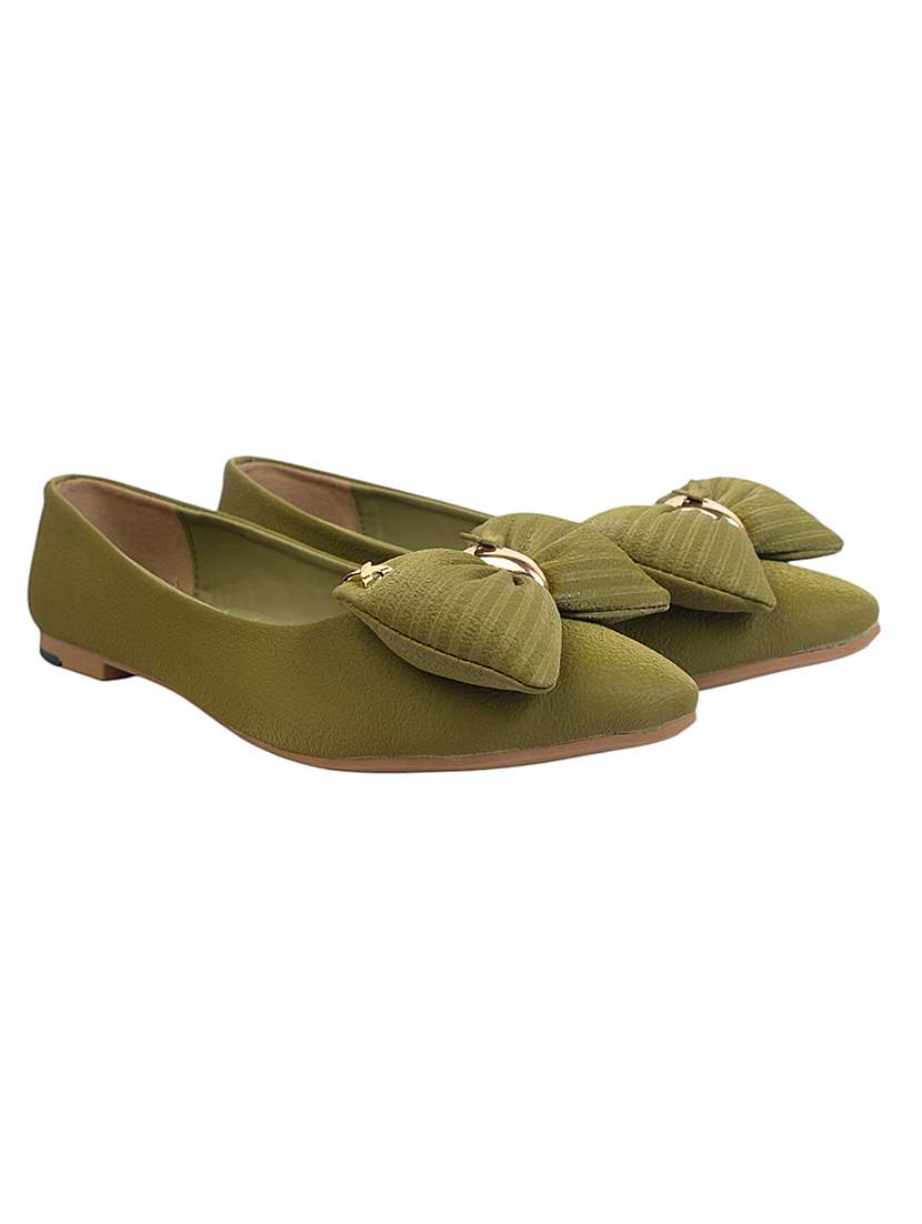 women olive slip on ballerina - 22142754 - Standard Image - 2