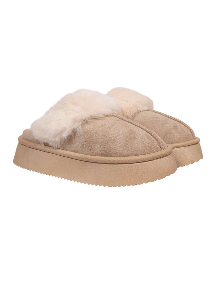 women beige winterwear slipper - 22142759 - Standard Image - 2