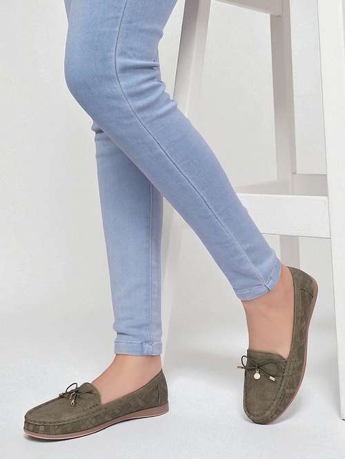 women olive slip on loafer - 22142768 -  Standard Image - 0