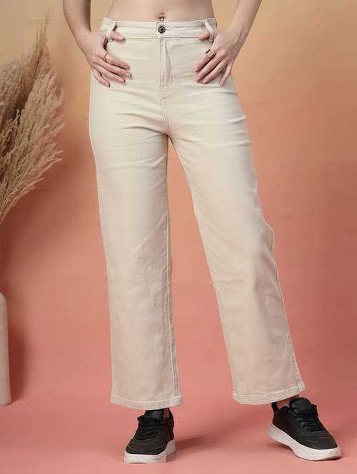 women solid high rise straight fit jean - 22142896 -  Standard Image - 0