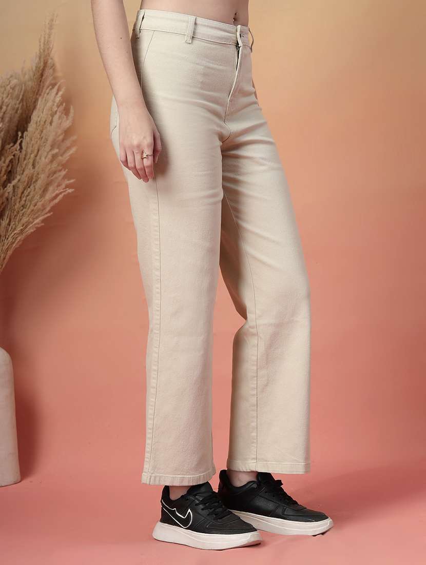 women solid high rise straight fit jean - 22142896 -  Standard Image - 2