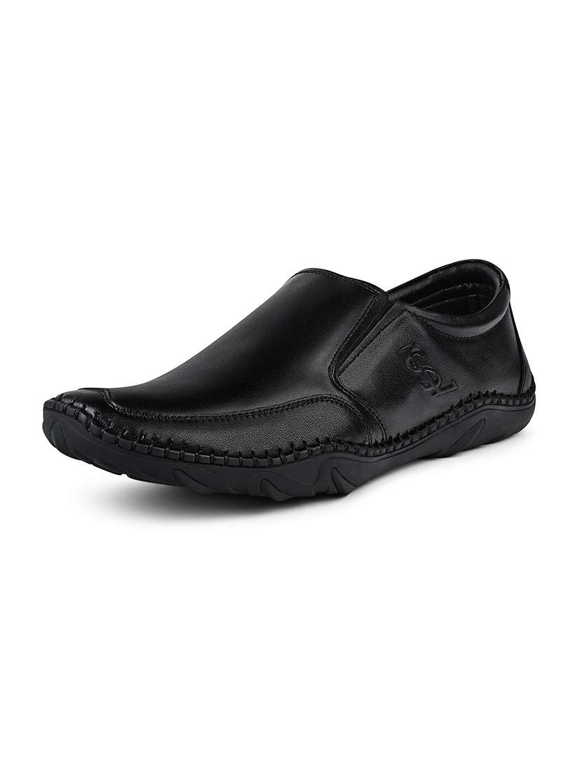 men black slip on formal shoes - 22142902 -  Standard Image - 2