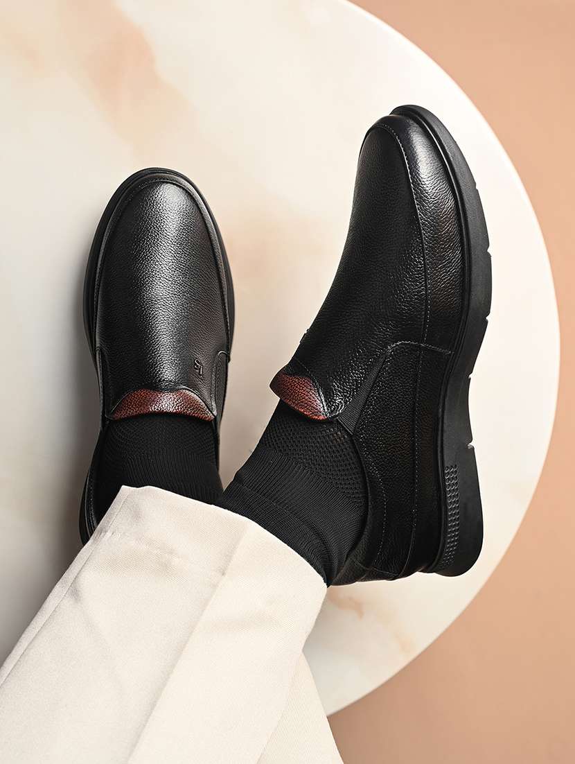 men black slip on formal shoes
