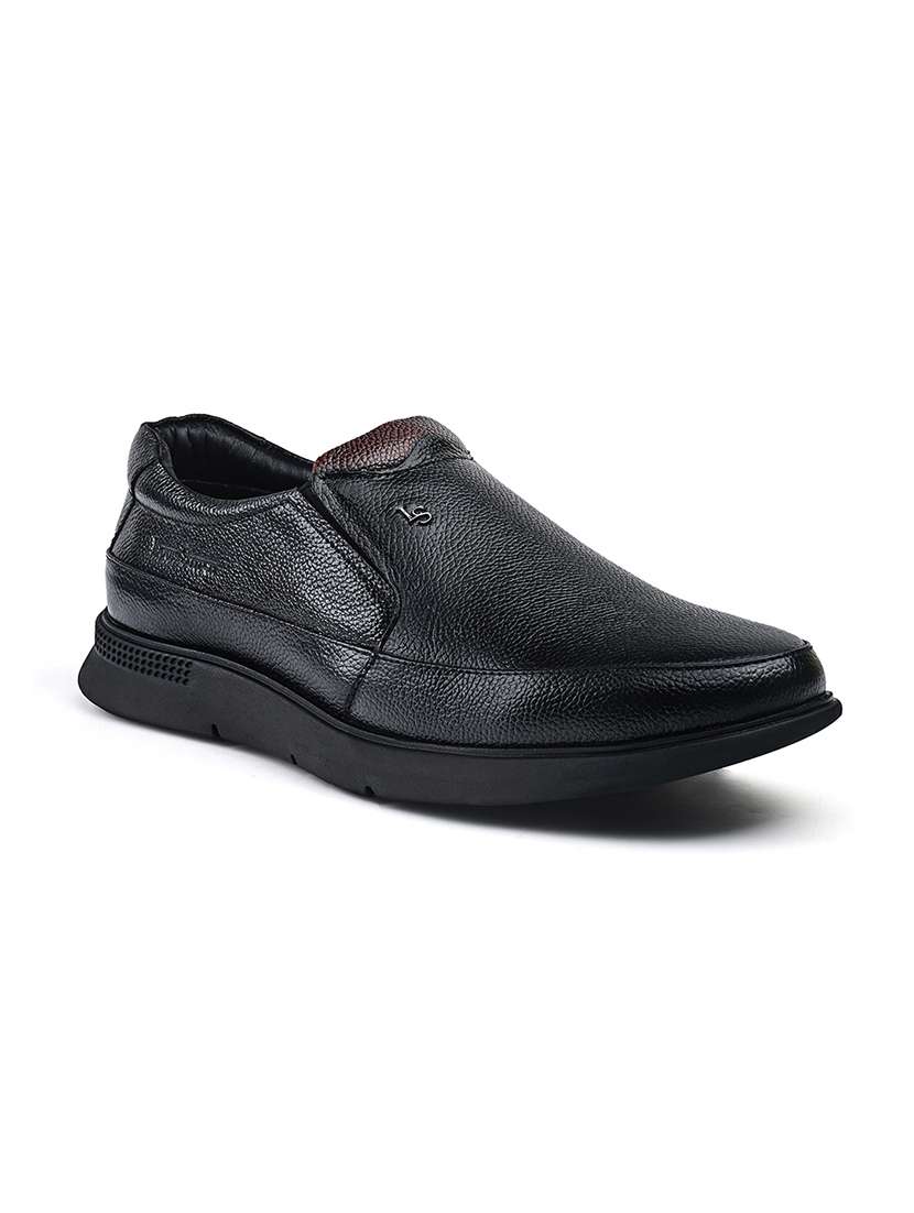 men black slip on formal shoes - 22142913 -  Standard Image - 2