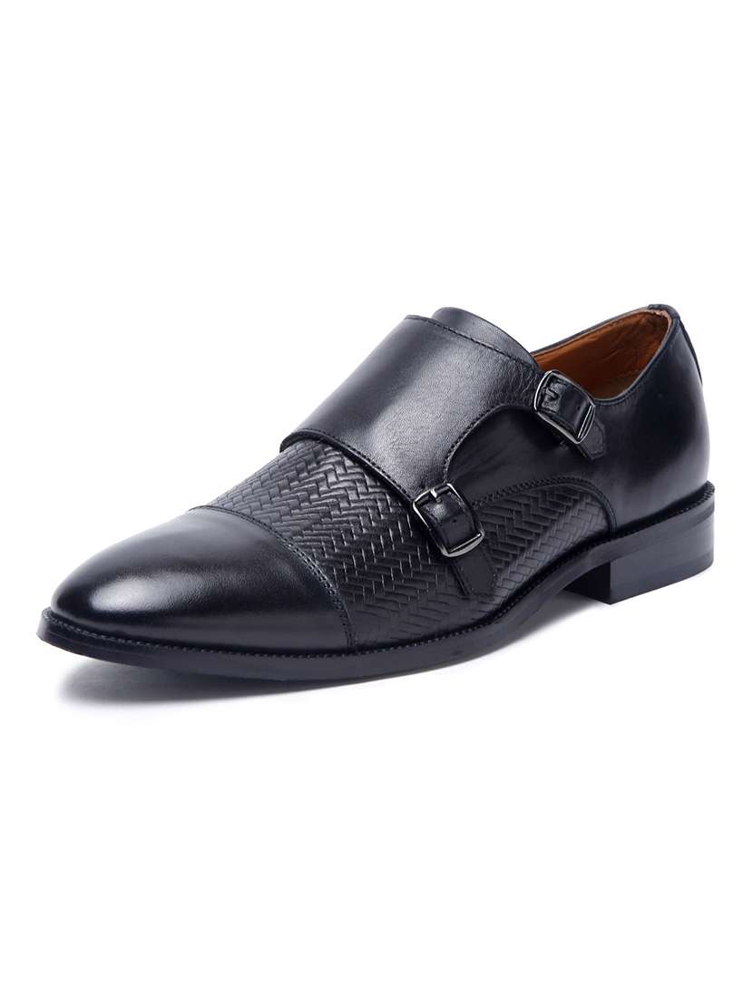men black slip on monk strap - 22142937 -  Standard Image - 2