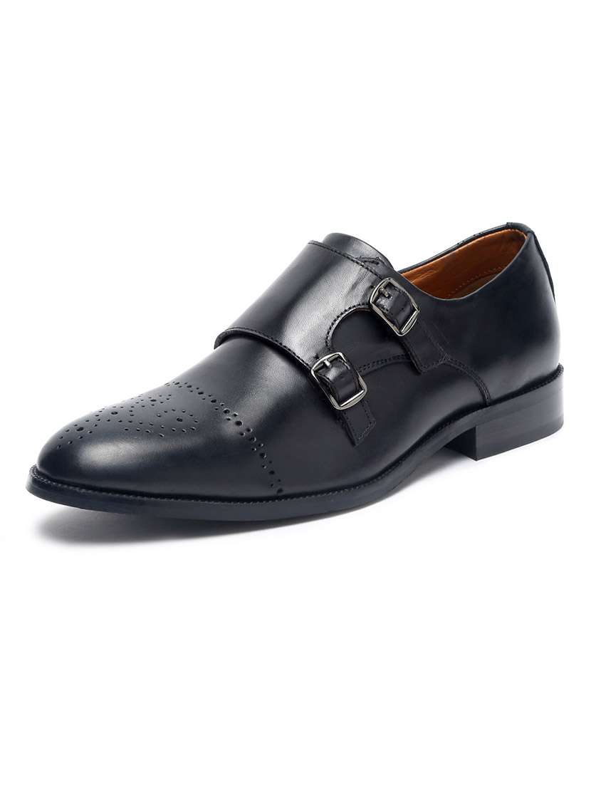 men black slip on monk strap - 22142942 -  Standard Image - 2