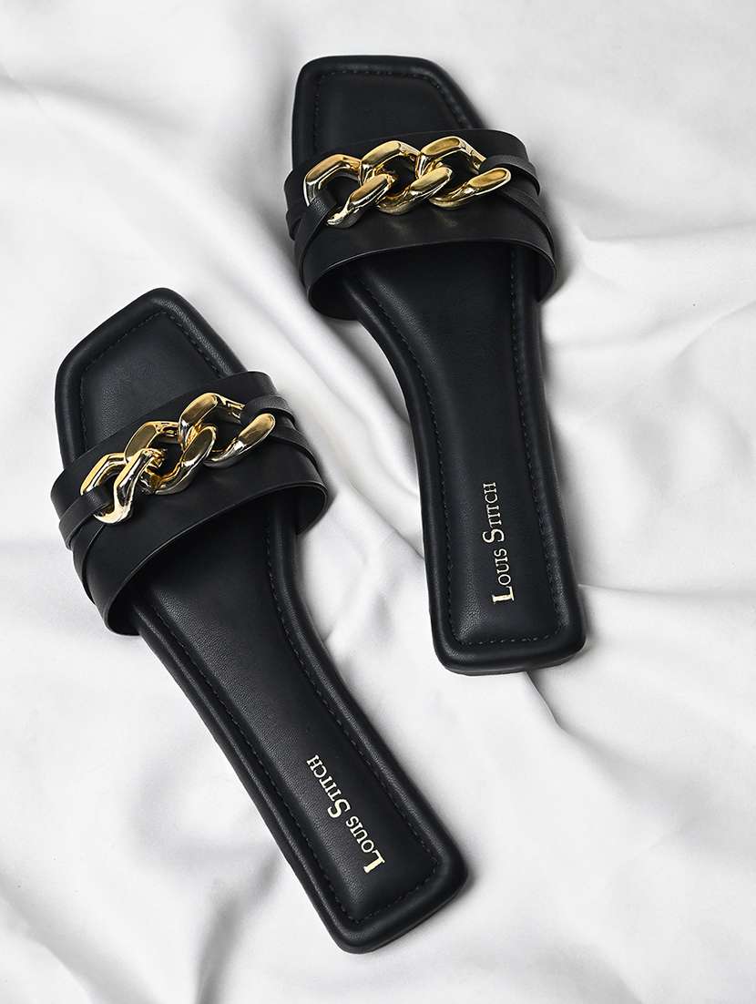 women black slip on sandal