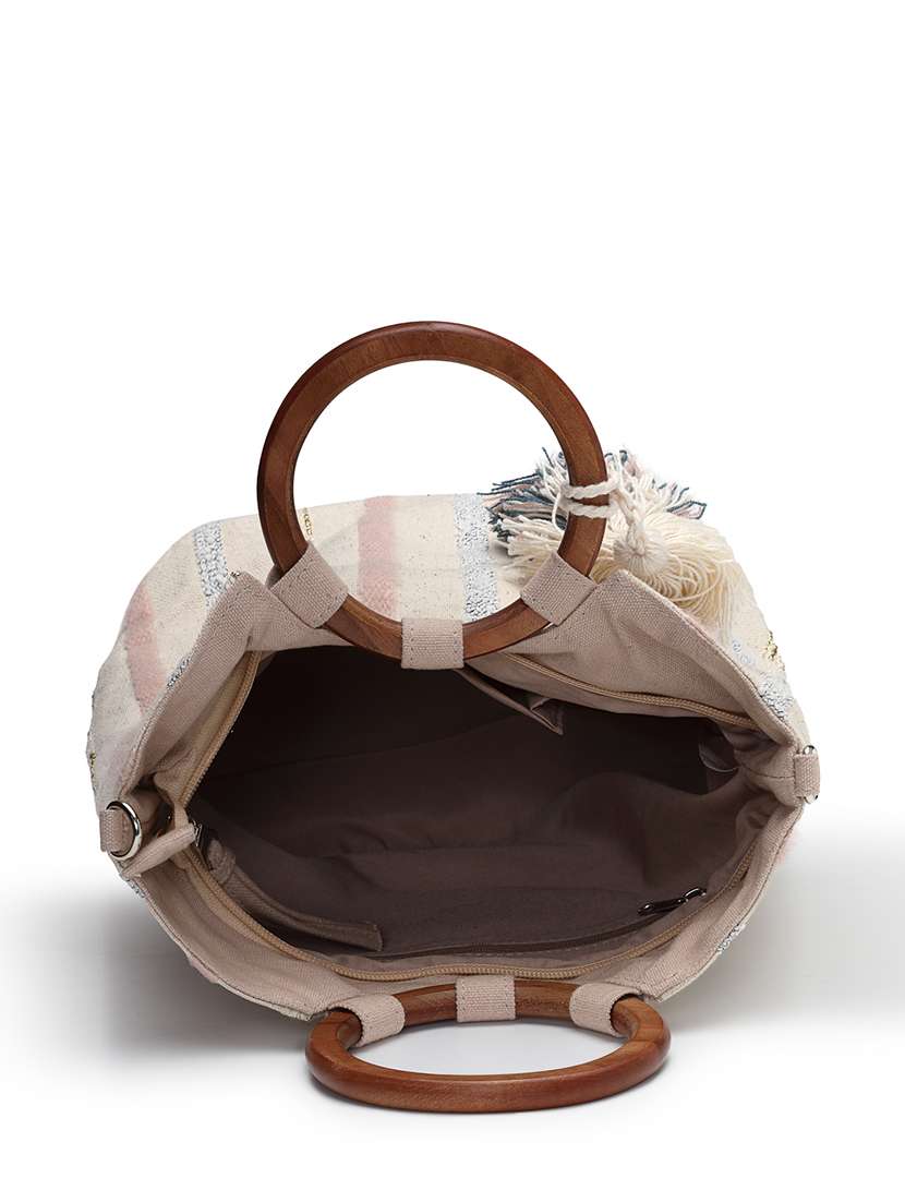 striped beige sling with tassel - 22143031 -  Standard Image - 2