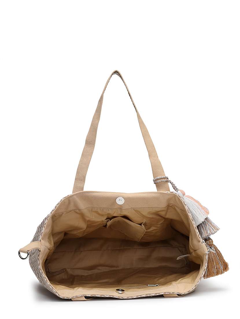 embellished cotton hobo tote bag - 22143038 -  Standard Image - 2