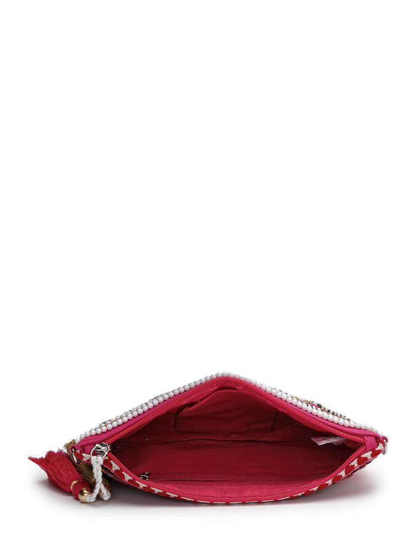 embellished chevron sling bag with tassel detail - 22143041 - Standard Image - 2