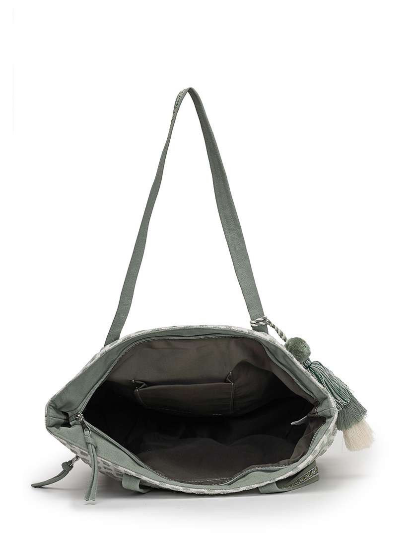 textured cotton tassel tote bag casual - 22143047 -  Standard Image - 2