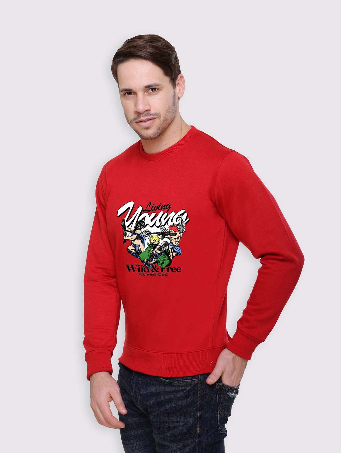 men front print long sleeve regular fit sweatshirt - 22143050 -  Standard Image - 2