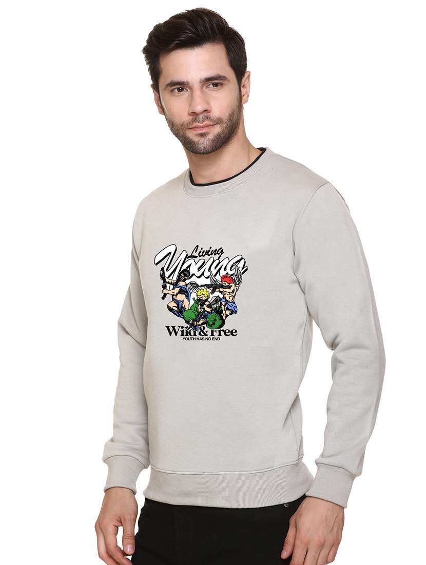 men front print long sleeve regular fit sweatshirt - 22143052 - Standard Image - 2
