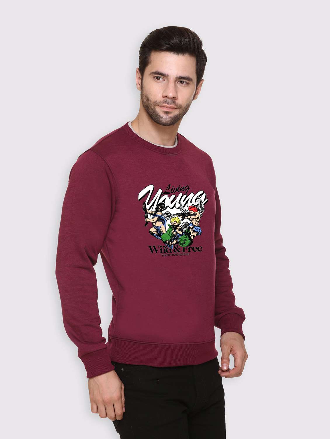 men front print long sleeve regular fit sweatshirt - 22143053 -  Standard Image - 2