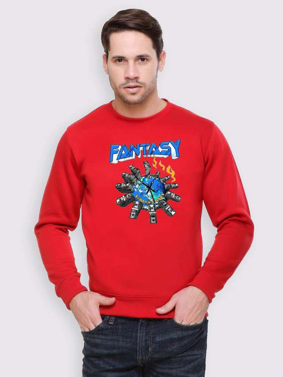 men front print long sleeve regular fit sweatshirt