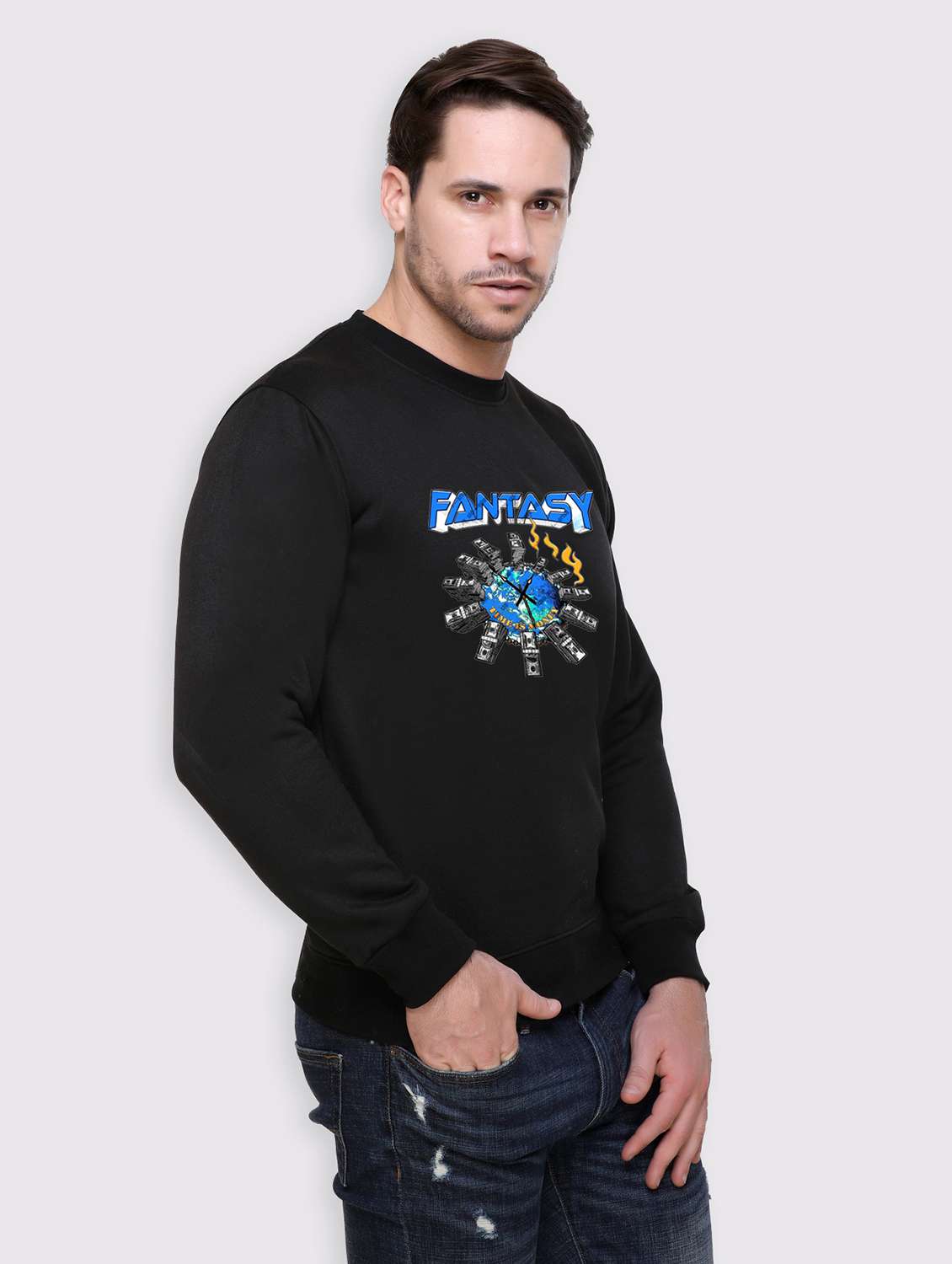 men front print long sleeve regular fit sweatshirt - 22143055 -  Standard Image - 2