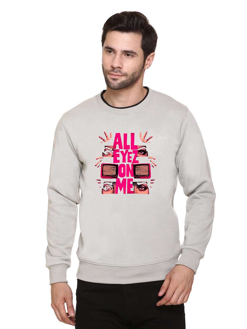 men front print long sleeve regular fit sweatshirt - 22143060 -  Zoom Image - 0