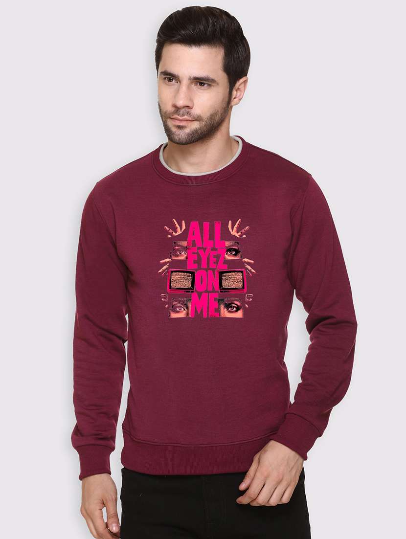 men front print long sleeve regular fit sweatshirt