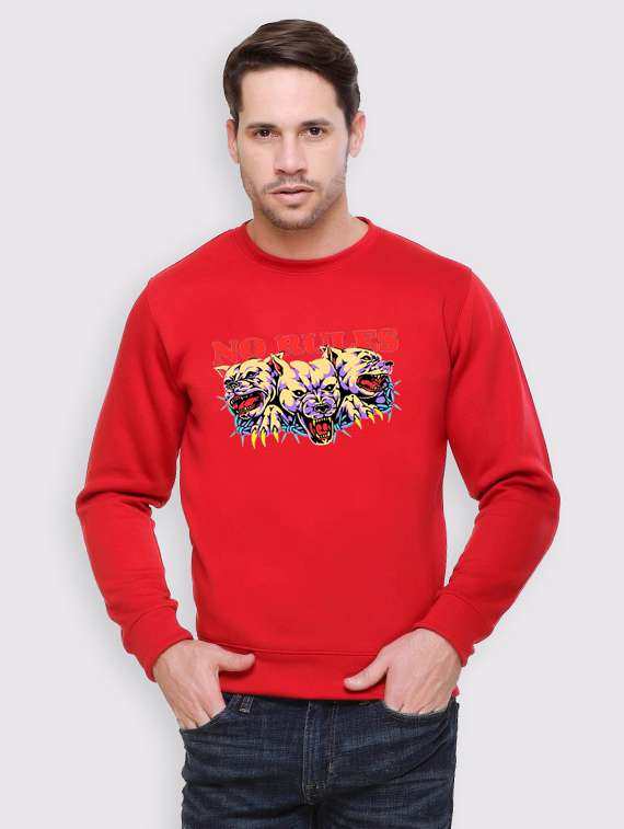 men chest print long sleeve regular fit sweatshirt