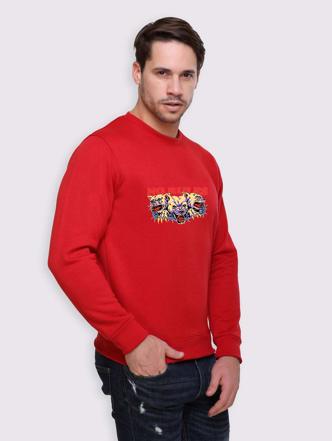 men chest print long sleeve regular fit sweatshirt - 22143070 -  Standard Image - 2