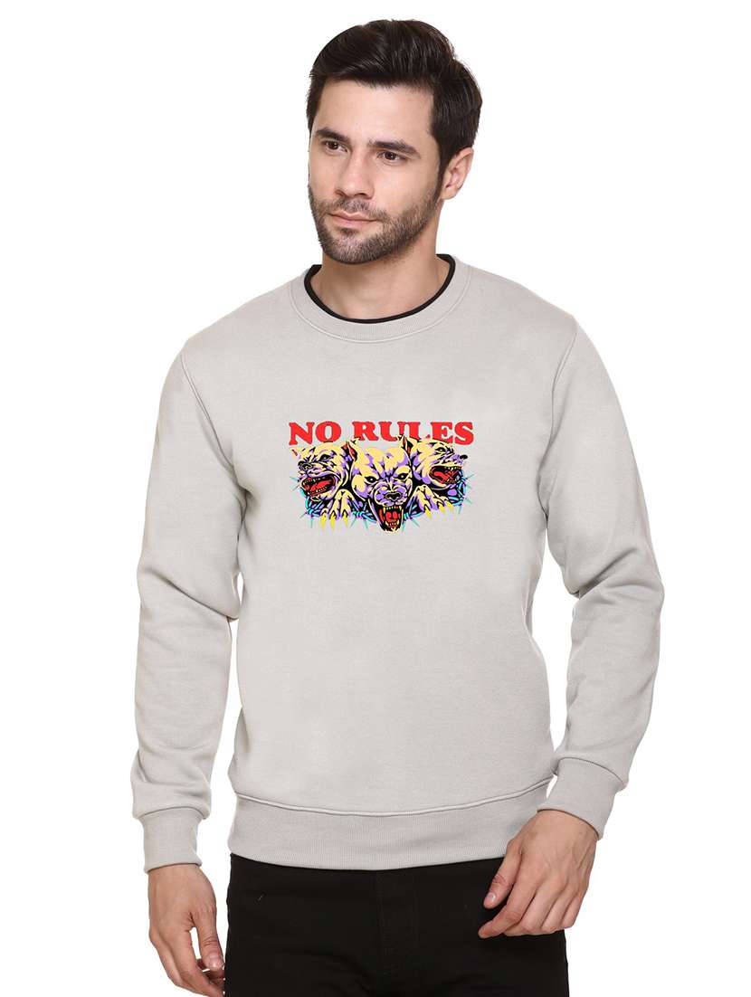 men chest print long sleeve regular fit sweatshirt - 22143072 - Zoom Image - 0
