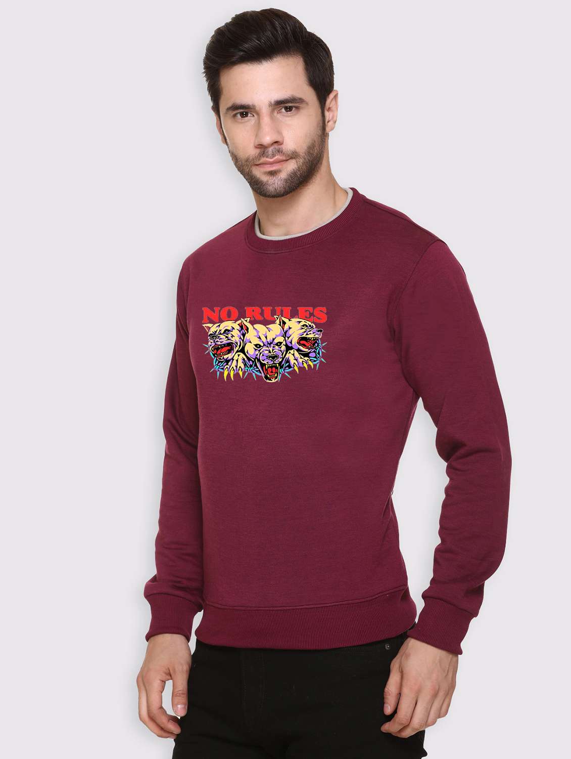 men chest print long sleeve regular fit sweatshirt - 22143073 -  Standard Image - 2