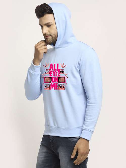 men front print long sleeve regular fit hooded sweatshirt - 22143080 - Standard Image - 0