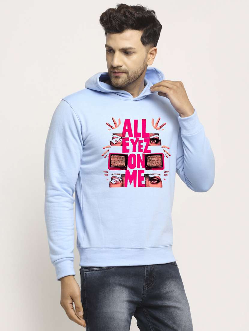 men front print long sleeve regular fit hooded sweatshirt - 22143080 - Standard Image - 2