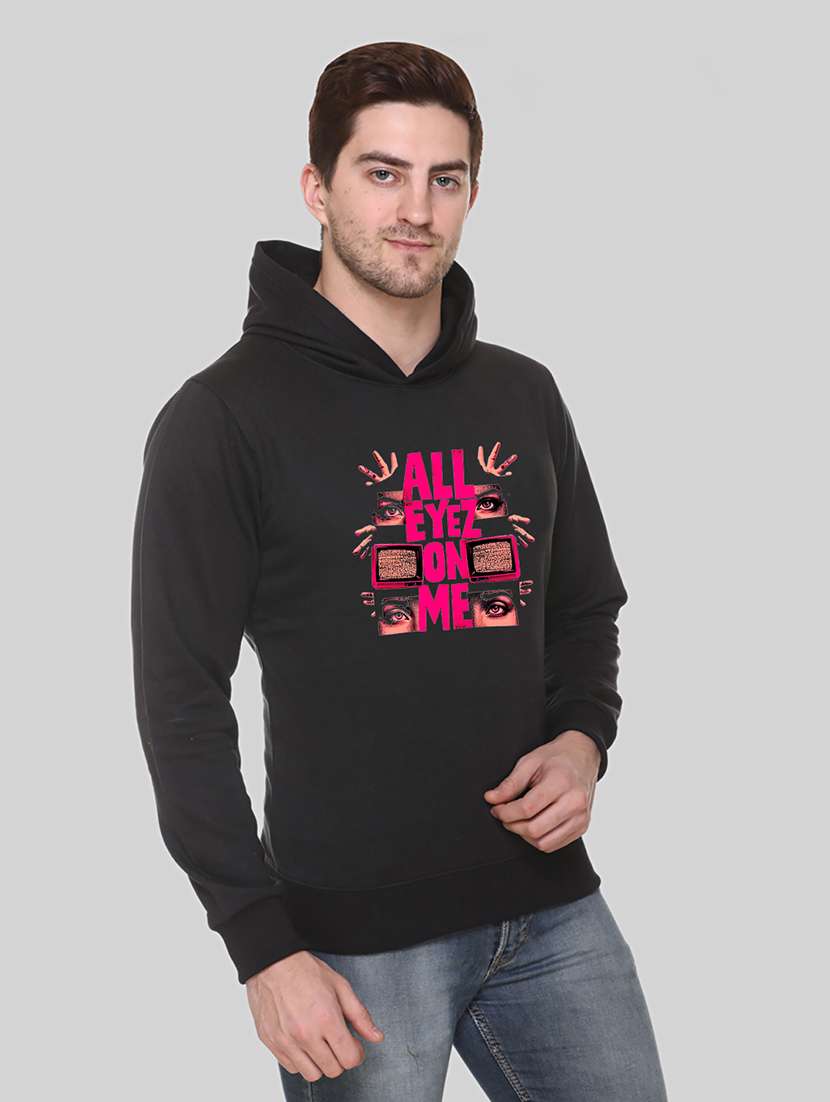 men front print long sleeve regular fit hooded sweatshirt - 22143082 -  Standard Image - 2