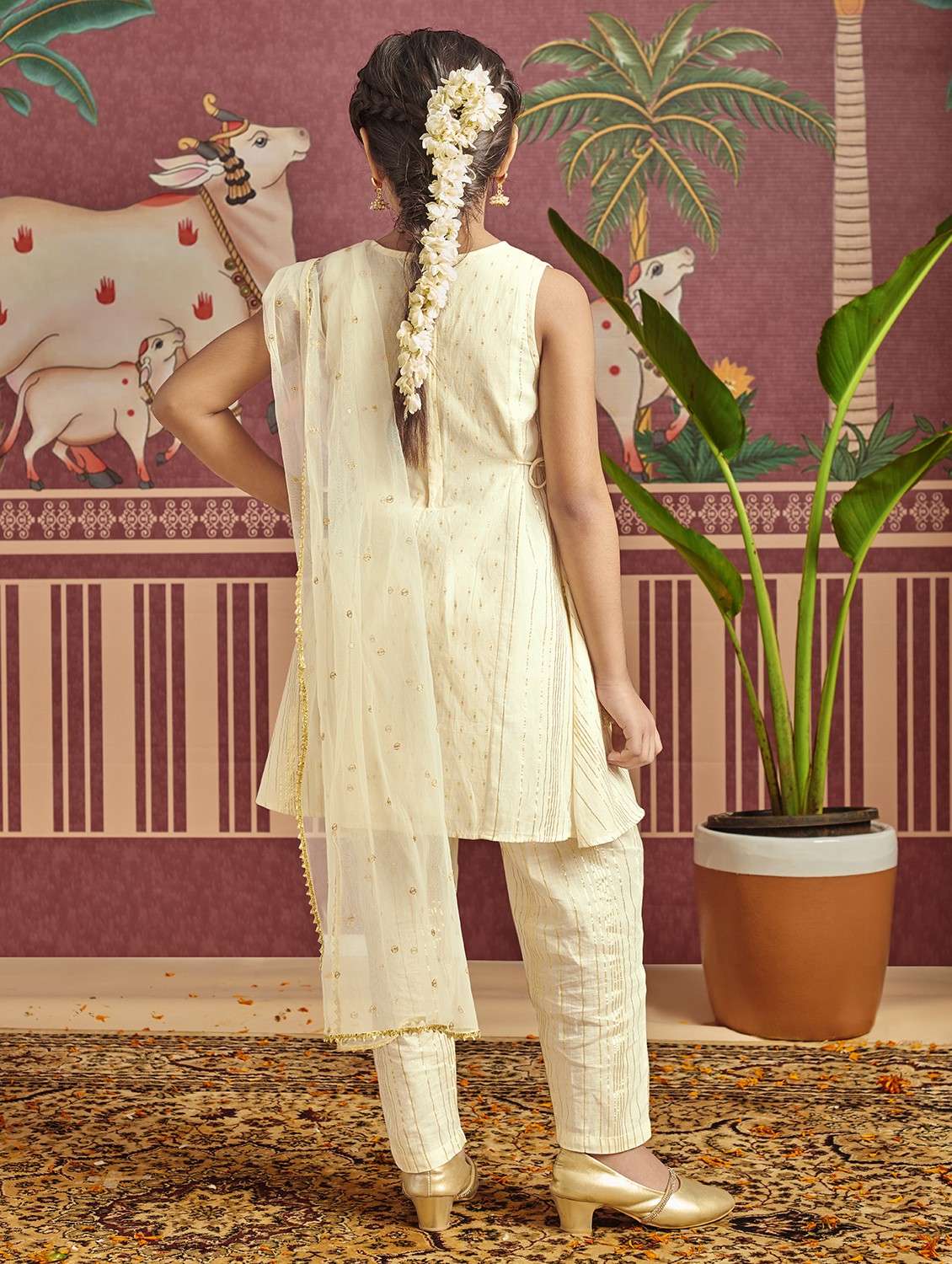 girls self designed kurta and pant with dupatta set - 22143131 - Standard Image - 2