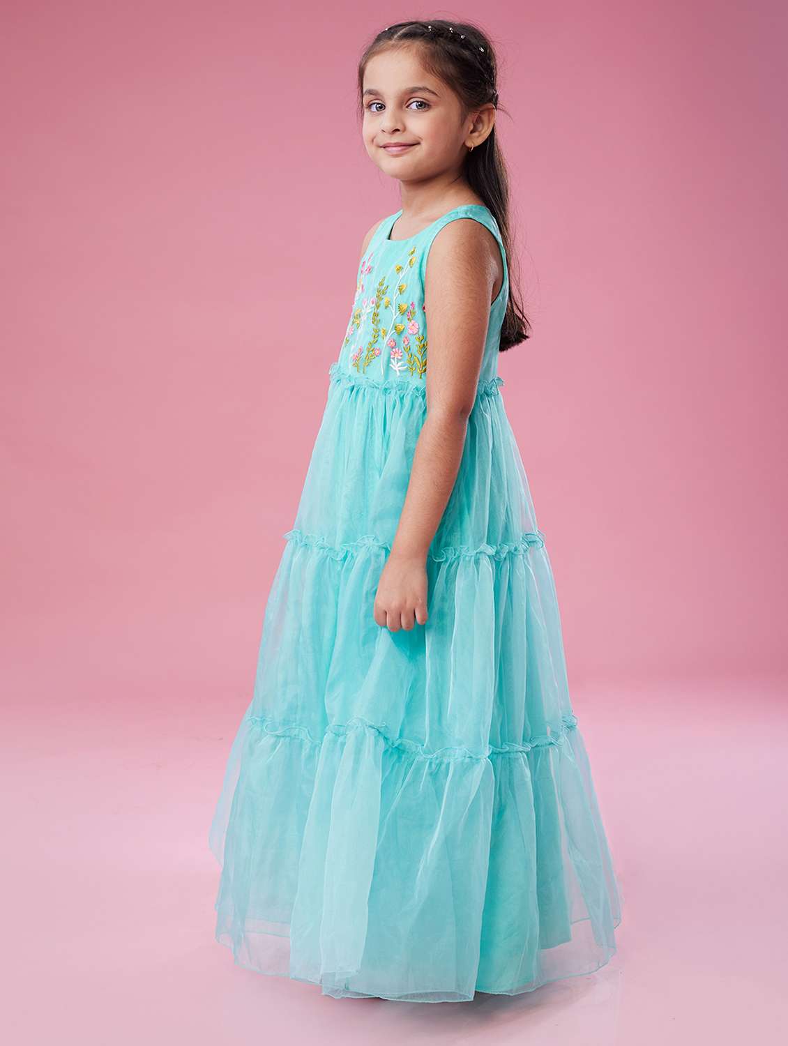 girls embroidered sleeveless tiered dress - 22143152 -  Standard Image - 2