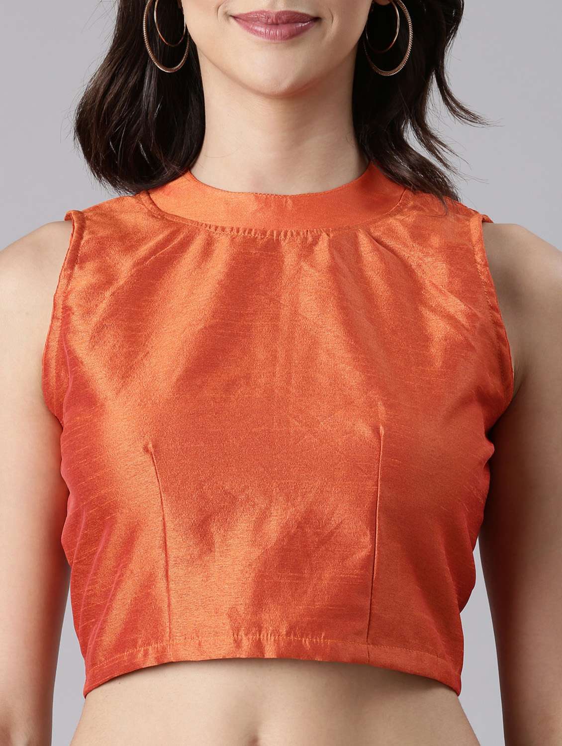 women solid sleeveless stitched blouse - 22143217 - Standard Image - 7