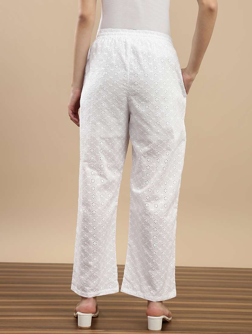 Women Embroidered Mid Rise Straight Palazzo - 22143263 -  Standard Image - 2