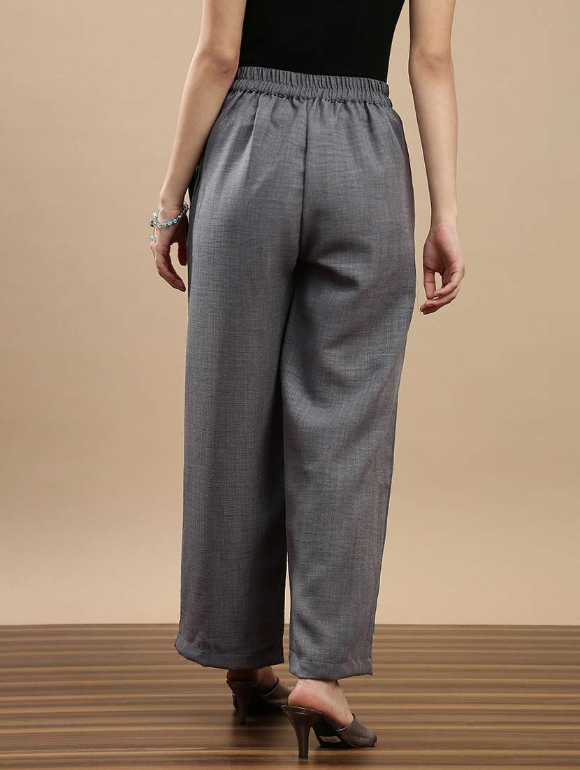 women solid mid rise straight palazzo - 22143265 -  Standard Image - 2