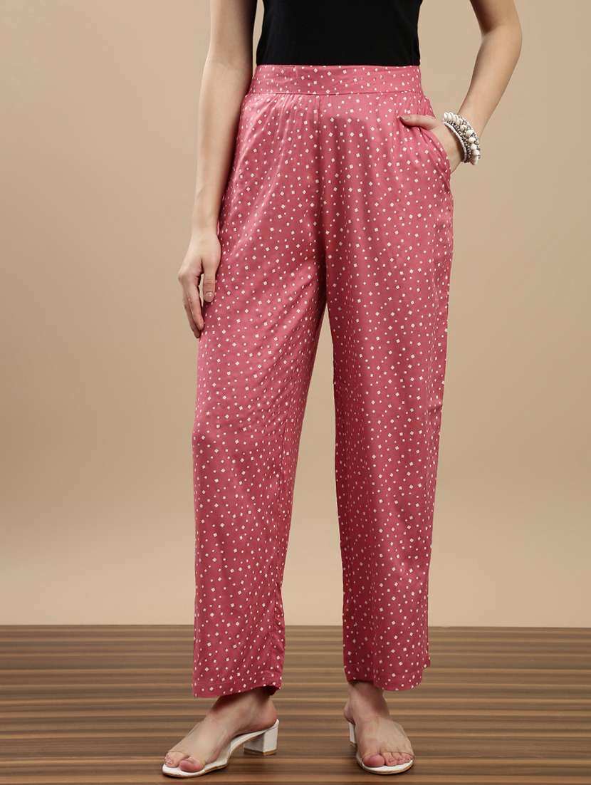 women printed mid rise palazzo - 22143274 - Zoom Image - 0