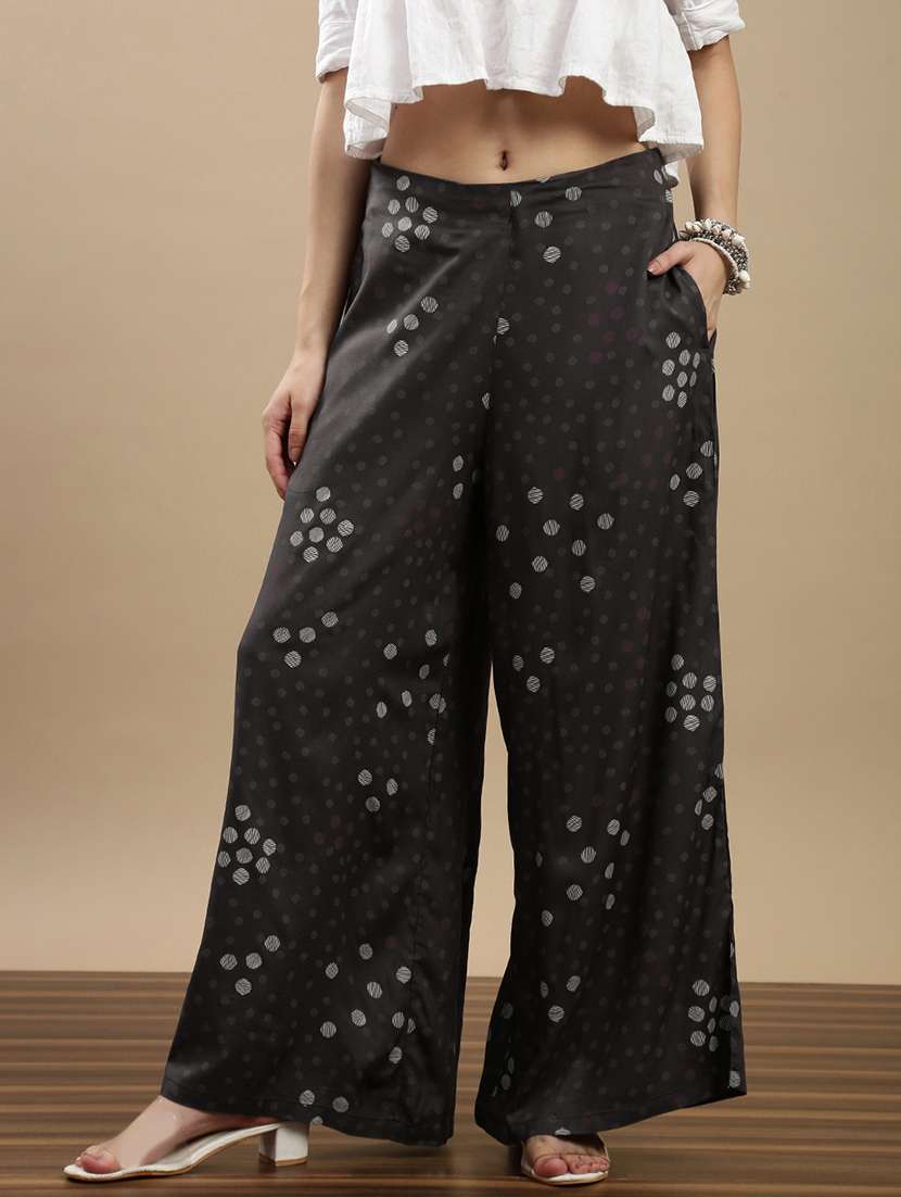 women printed mid rise palazzo