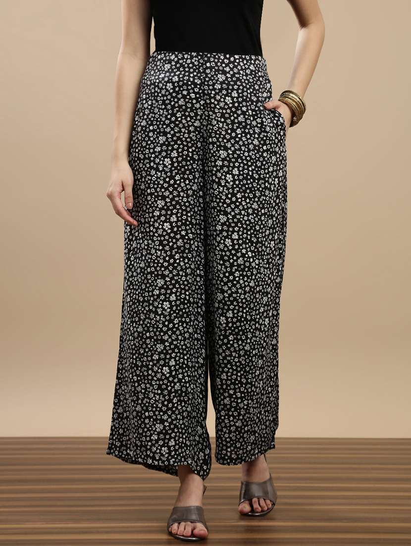 women printed mid rise palazzo